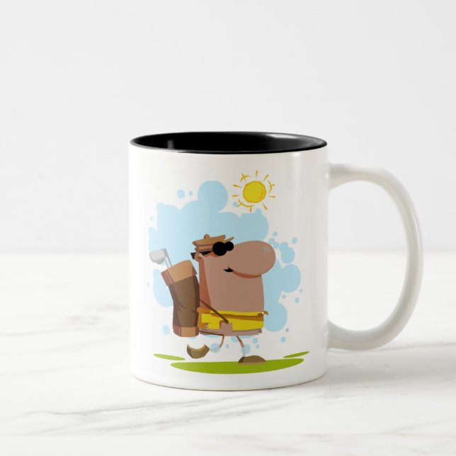 Taza Bicolor Golf del día soleado - afroamericano (Derecha)