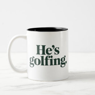 Taza Bicolor Golf Él está jugando golf Regalos divertidos para 