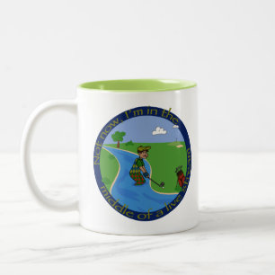 Taza Bicolor Golf en vivo de arroyo de café de dos tonos