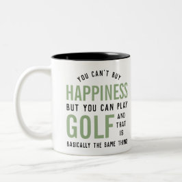 Taza Bicolor Golf: Felicidad. Divertidos regalos para los amant