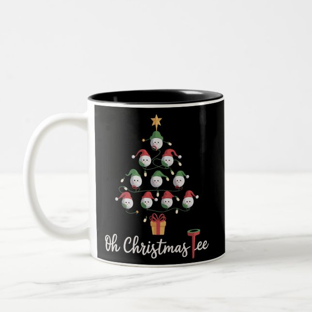 Taza Bicolor Golf Golfer Funny Golfing Oh Christmas Tee (Izquierda)
