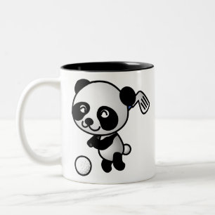 Taza Bicolor Golf Jugando Panda