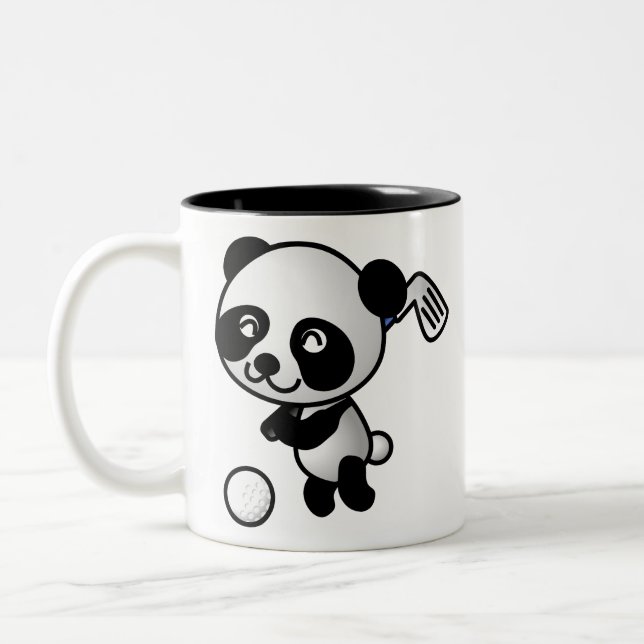 Taza Bicolor Golf Jugando Panda (Izquierda)