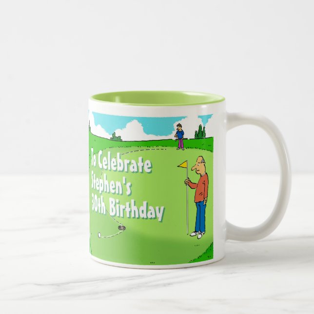 Taza Bicolor Golfer con un poeta perdido para personalizar (Derecha)