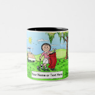 Taza Bicolor Golfer personalizada - Personalizado femenina