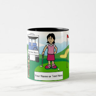 Taza Bicolor Golfer personalizada - Personalizado femenina