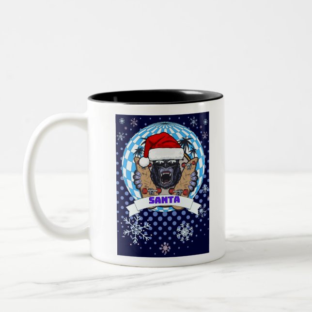 Taza Bicolor gorila de navidad (Izquierda)