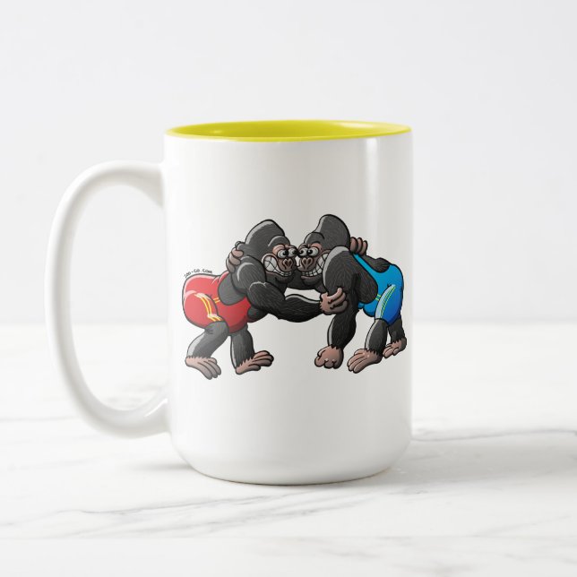 Taza Bicolor Gorilas de lucha (Izquierda)