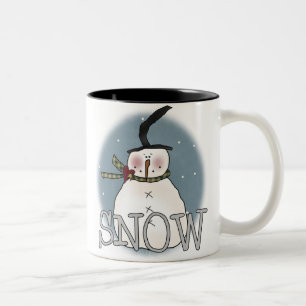 Taza Bicolor Gorra de Stovepipe Snowman