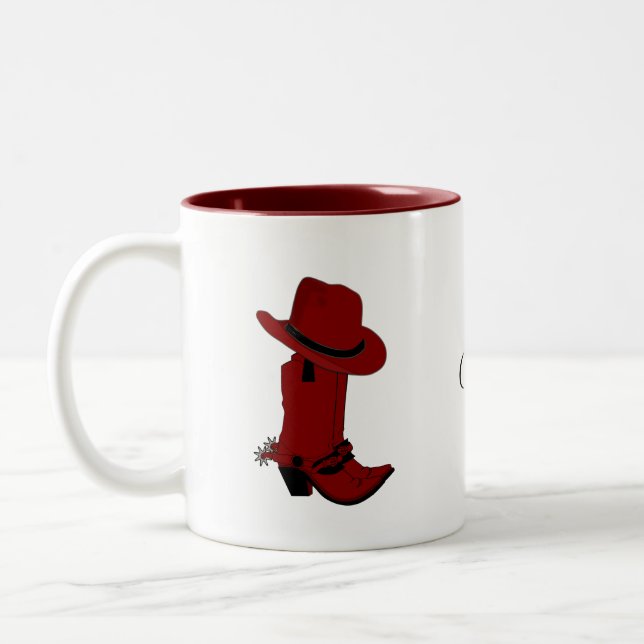 Taza Bicolor Gorra Rojo del País y Boots (Izquierda)