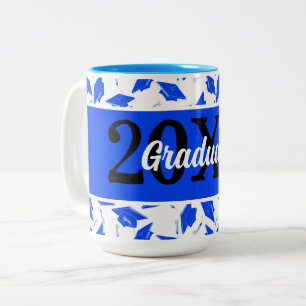 Taza Bicolor Gorras de graduación personalizadas de año azul y