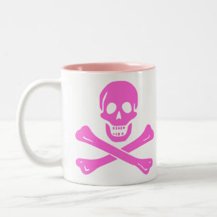 Taza Bicolor Grabado vintage Jolly Roger Gráfico