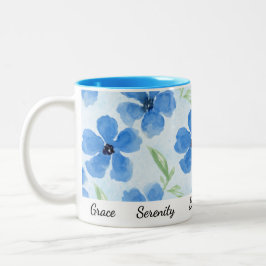 Taza Bicolor Gracia y tranquilidad - Blue Floral Inspiration Mu