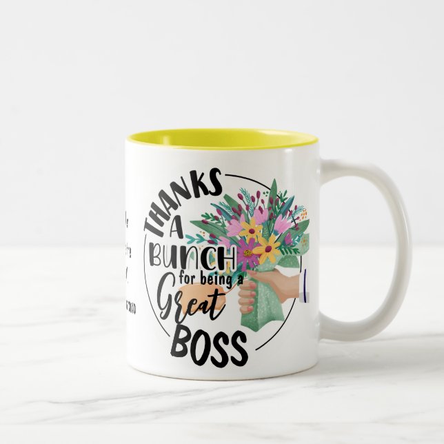Taza Bicolor Gracias a un regalo de Apreciación Floral del jefe (Derecha)