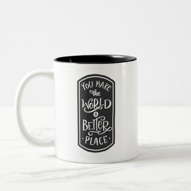 Taza Bicolor Gracias Apreciación Gentileza de regalo (Izquierda)