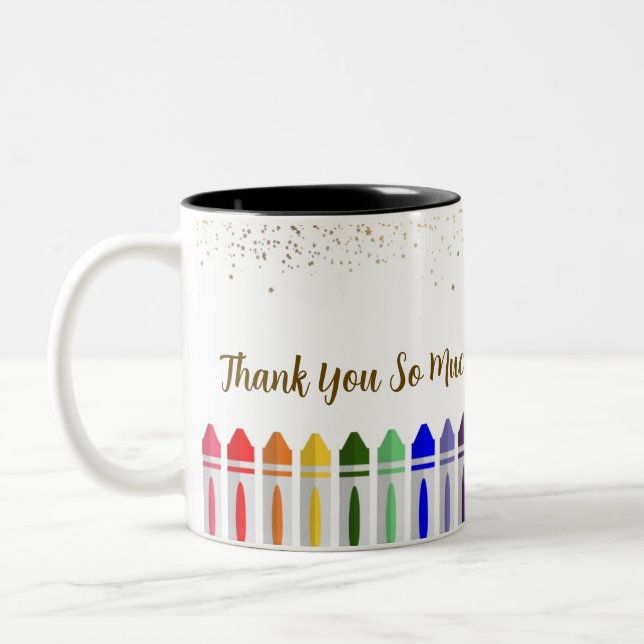 Taza Bicolor Gracias Crayon Star Design para profesores (Izquierda)