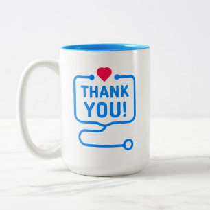 Taza Bicolor Gracias  Estetoscopio cardíaco