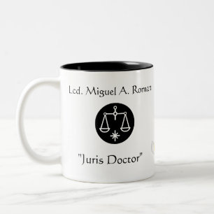 Taza Bicolor "Gracias-Personalizar del médico de Juris "