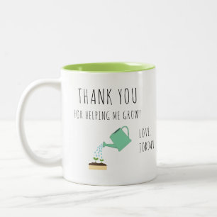 Taza Bicolor Gracias por ayudarme a crecer regadera
