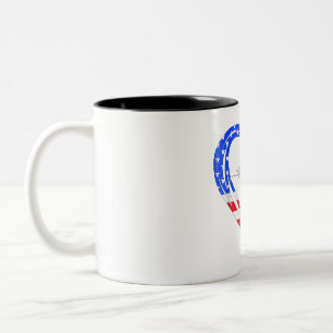 Taza Bicolor Gracias por su bandera norteamericana de servicio