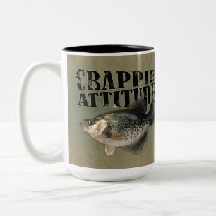 Taza Bicolor Graciosa Actitud De Pesca De Crappie