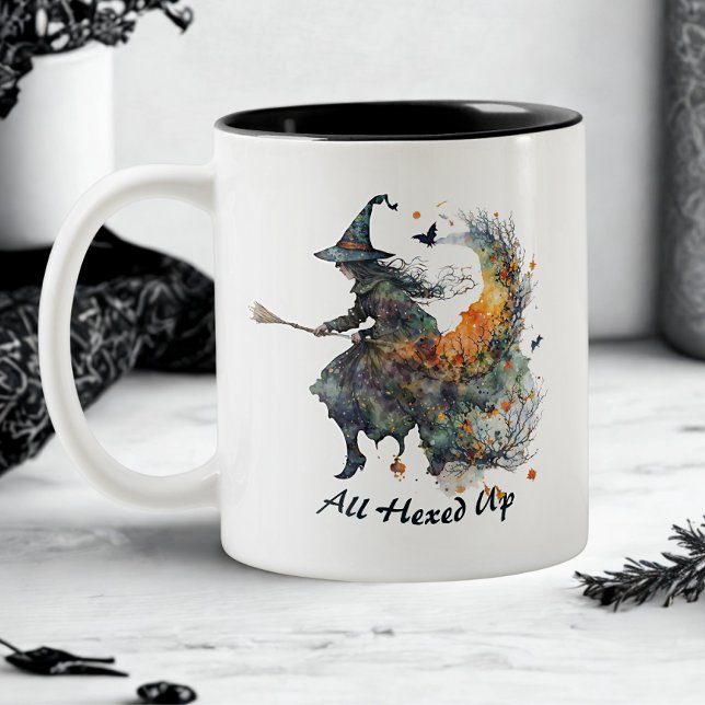 Taza Bicolor Graciosa acuarela Testigos espeluznantes Broom Hal (Subido por el creador)