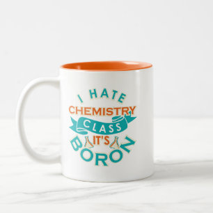 Taza Bicolor Graciosa clase de química es la mordaza del profes