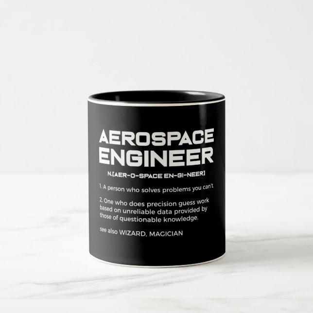 Taza Bicolor Graciosa definición de ingeniero aeroespacial (Centro)