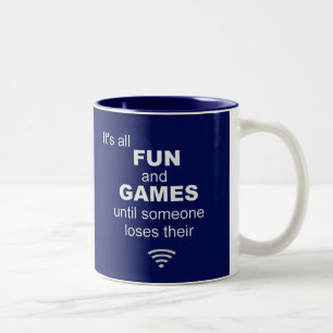 Taza Bicolor Graciosa pérdida de Internet WiFi - Azul