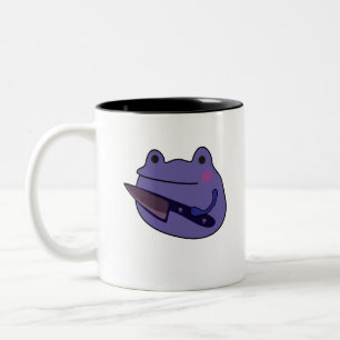 Taza Bicolor Graciosa Rana Kawaii Con Rana De Cuchillo Amantes
