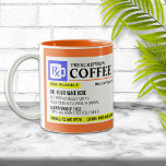 Taza Bicolor Graciosa receta para café Mug<br><div class="desc">Añada un nombre a esta graciosa taza de café con "prescripción" para una idea de regalo totalmente única! O,  llene su propia receta por un poco de algo para usted.</div>