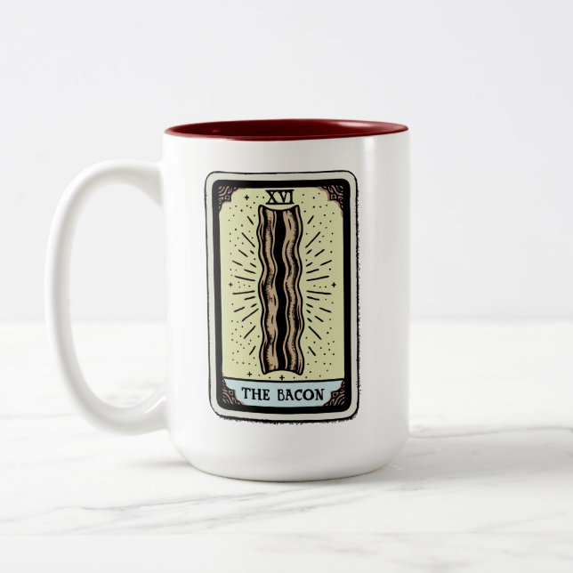 Taza Bicolor Graciosa tarjeta Bacon Tarot (Izquierda)