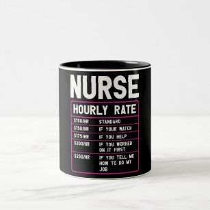 Taza Bicolor Graciosa tasa por hora de la enfermera 