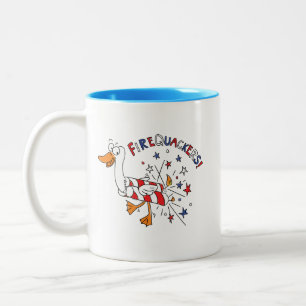 Taza Bicolor Gracioso 4 de julio Pato Cute Kids