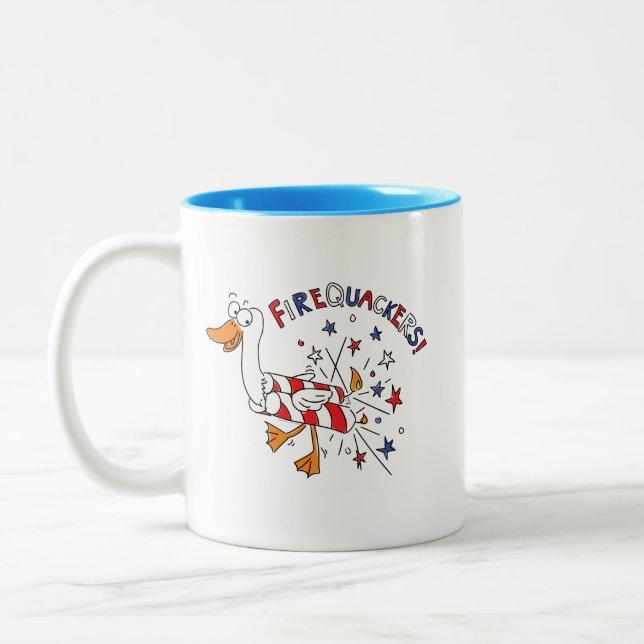 Taza Bicolor Gracioso 4 de julio Pato Cute Kids (Izquierda)