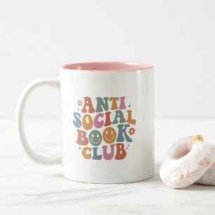 Taza Bicolor Gracioso anti libro social club para los aficionad