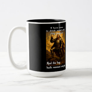 Taza Bicolor Gracioso arte de fantasía con humor de dragón que