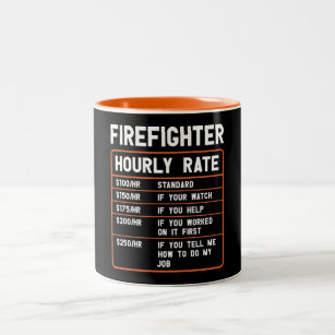 Taza Bicolor Gracioso bombero con tasa de dos toneladas de café