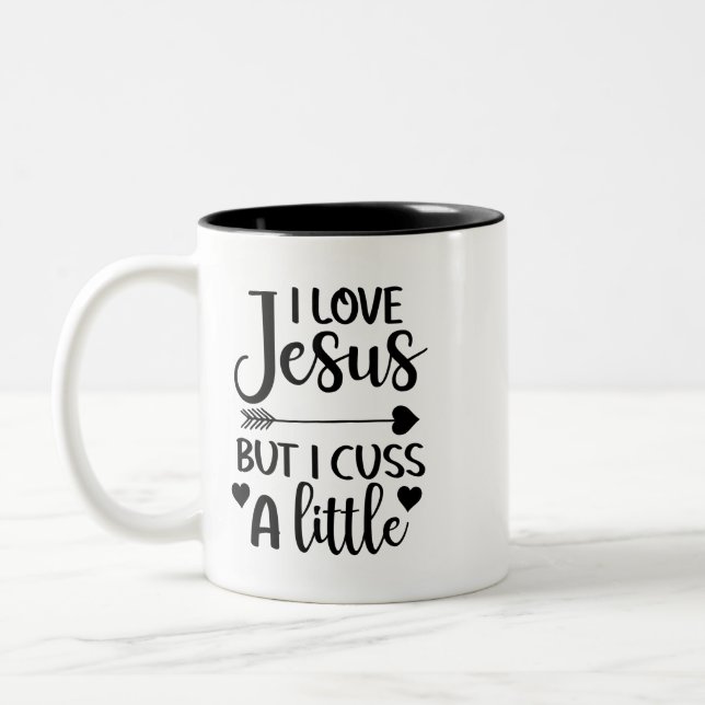 Taza Bicolor Gracioso café cristiano Mug (Izquierda)