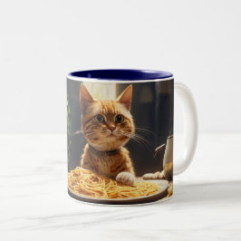 Taza Bicolor Gracioso café de gato sarcástico