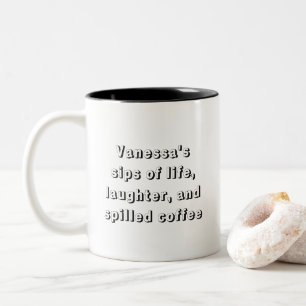 Taza Bicolor Gracioso café diciendo con la manipulación de la p