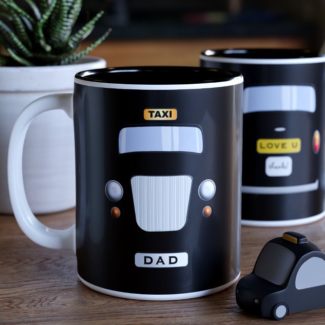 Taza Bicolor Gracioso café taxista negro personalizado (Subido por el creador)