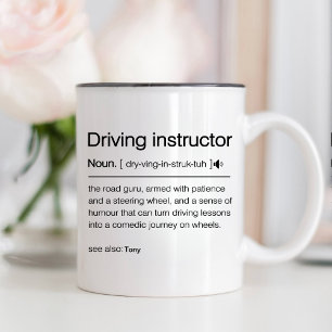 Taza Bicolor Gracioso entrenador de conducción de instructores