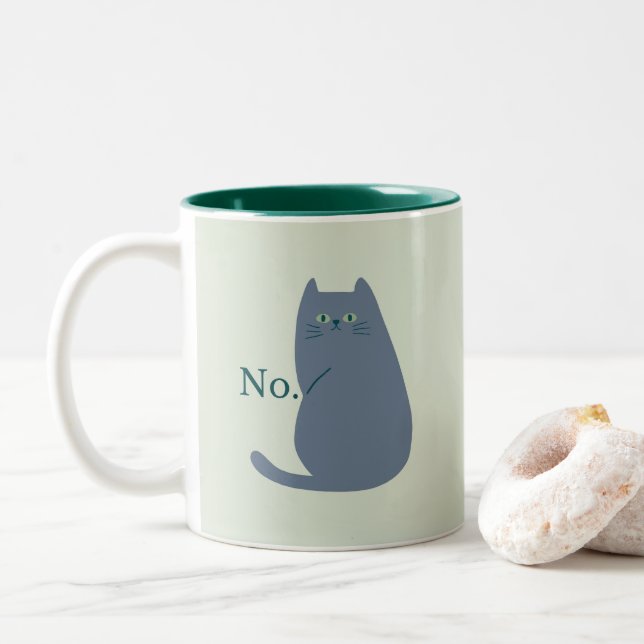 Taza Bicolor Gracioso Gato Cheeky (Con donut)