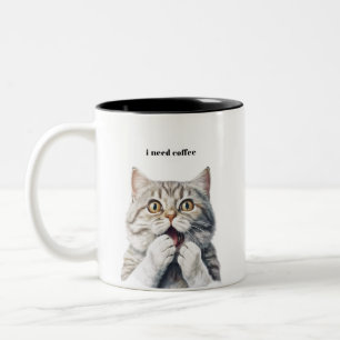 Taza Bicolor Gracioso gato Mugs