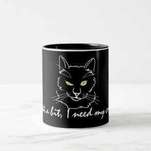 Taza Bicolor Gracioso gato negro