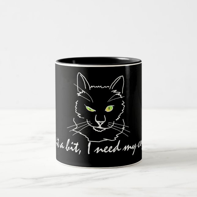 Taza Bicolor Gracioso gato negro (Centro)