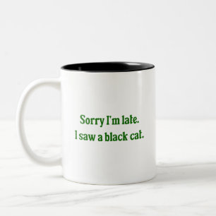 Taza Bicolor Gracioso gato negro