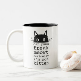 Taza Bicolor Gracioso Gato Sencillo Punte Freak Meowt