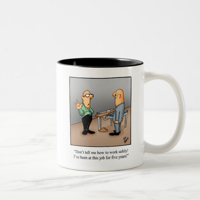 Taza Bicolor Gracioso Humor de seguridad Mug Gift (Derecha)